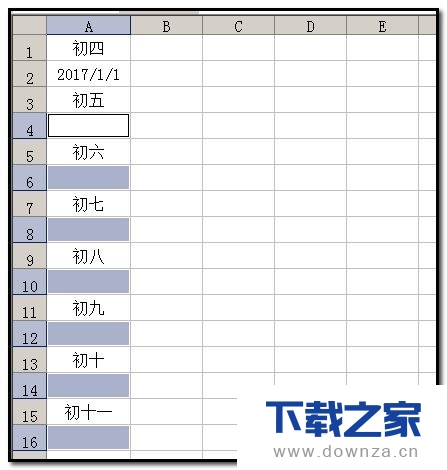 Excel2016隔行插入连续日期的详细教程截图