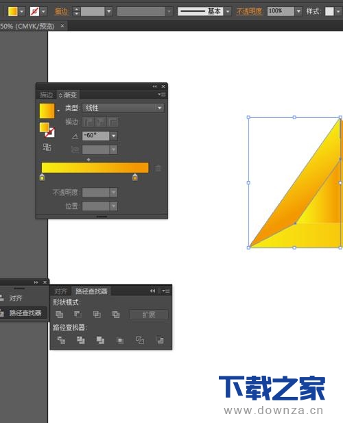 使用Ai做出金色立体三角形的图文教程截图