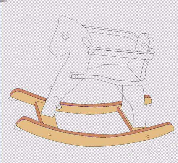 ps绘制出卡通版木马的具体操作方法截图