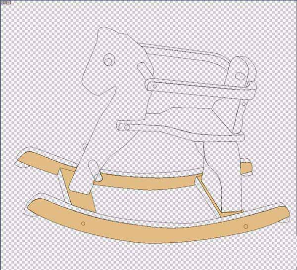 ps绘制出卡通版木马的具体操作方法截图