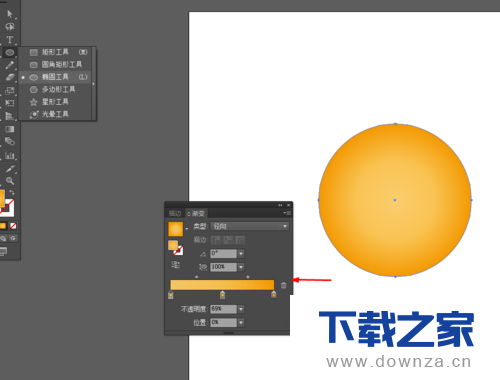 Ai制作出金黄色的圆形的操作流程
