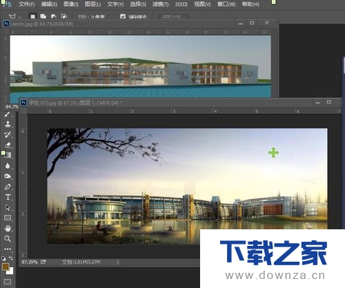 利用ps效果图图纸快速合成建筑外观效果图