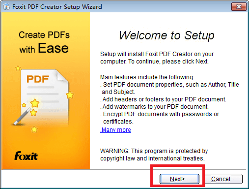 Foxit PDF Creator安装具体步骤