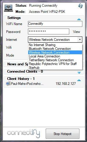 Win7 WIFI热点设置工具 Connectify