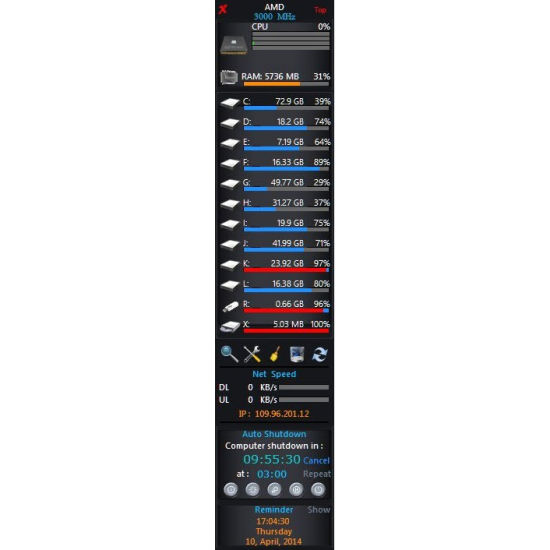 Windows 8桌面侧边栏 W8 Sidebar